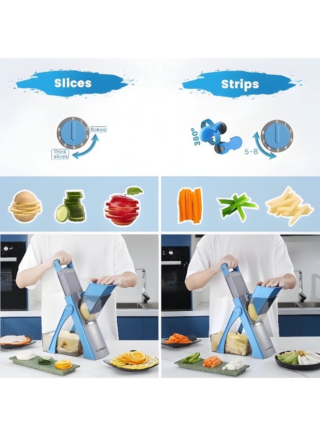 UNIKSAR Multi-Functional 4-in-1 Vegetable Slicer and Mandoline Grater with Stainless Steel Blades - Image 4